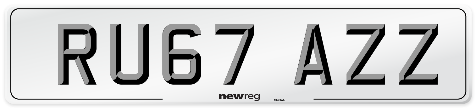 RU67 AZZ Number Plate from New Reg
